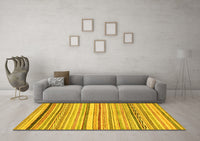 Machine Washable Abstract Yellow Modern Rug, wshabs2291yw