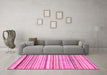 Machine Washable Abstract Pink Modern Rug in a Living Room, wshabs2291pnk