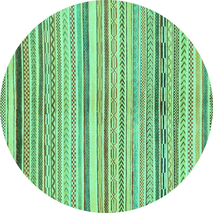 Round Machine Washable Abstract Turquoise Modern Area Rugs, wshabs2291turq