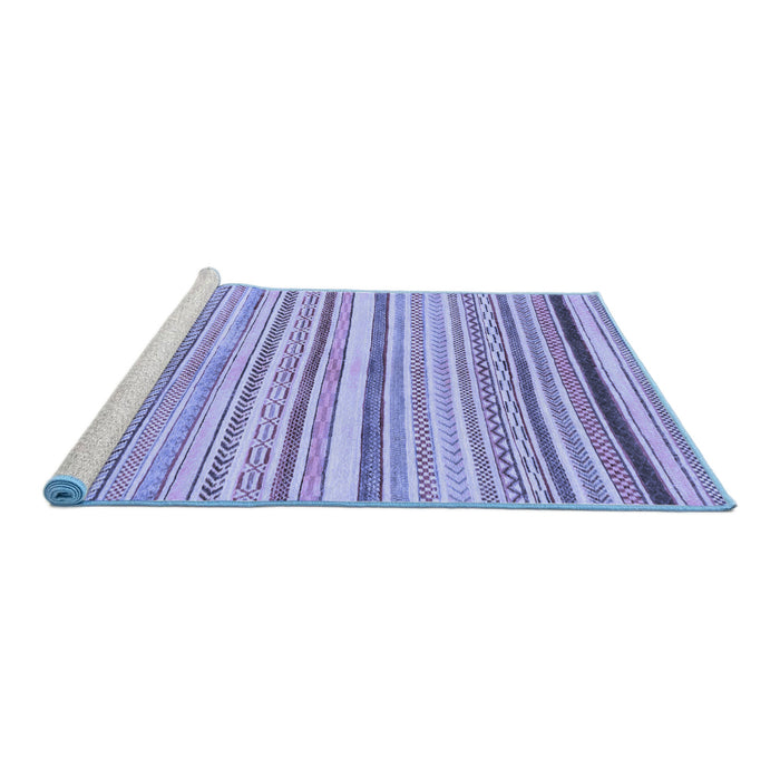 Sideview of Machine Washable Abstract Blue Modern Rug, wshabs2291blu