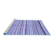 Sideview of Machine Washable Abstract Blue Modern Rug, wshabs2291blu