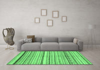 Machine Washable Abstract Emerald Green Modern Rug, wshabs2291emgrn