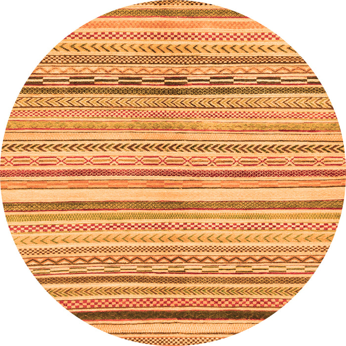 Round Abstract Orange Modern Rug, abs2291org