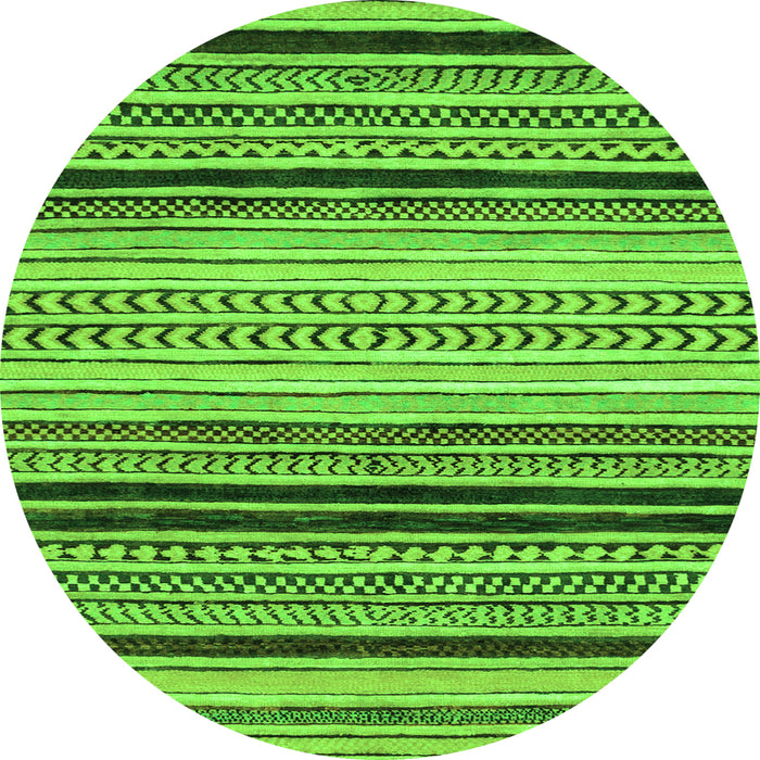 Round Abstract Green Modern Rug, abs2292grn