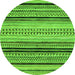 Round Abstract Green Modern Rug, abs2292grn