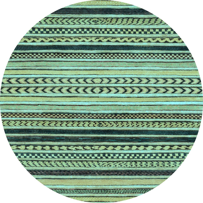 Round Abstract Light Blue Modern Rug, abs2292lblu