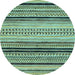 Round Abstract Light Blue Modern Rug, abs2292lblu