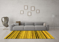 Machine Washable Abstract Yellow Modern Rug, wshabs2292yw