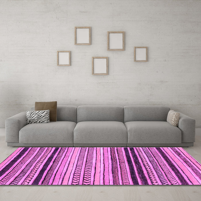 Machine Washable Abstract Purple Modern Area Rugs in a Living Room, wshabs2292pur