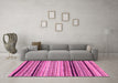 Machine Washable Abstract Pink Modern Rug in a Living Room, wshabs2292pnk