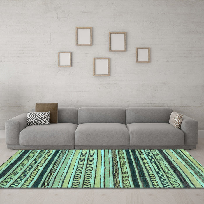 Machine Washable Abstract Light Blue Modern Rug in a Living Room, wshabs2292lblu