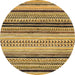 Round Abstract Saddle Brown Modern Rug, abs2292