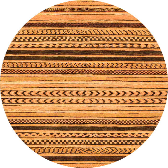 Round Abstract Orange Modern Rug, abs2292org