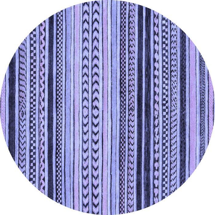 Round Abstract Blue Modern Rug, abs2292blu