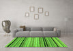 Machine Washable Abstract Green Modern Area Rugs in a Living Room,, wshabs2292grn