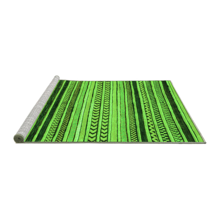 Sideview of Machine Washable Abstract Green Modern Area Rugs, wshabs2292grn