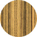 Round Abstract Brown Modern Rug, abs2292brn