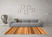 Machine Washable Abstract Orange Modern Area Rugs in a Living Room, wshabs2292org