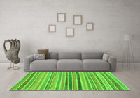 Machine Washable Abstract Green Modern Rug, wshabs2293grn