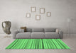 Machine Washable Abstract Emerald Green Modern Area Rugs in a Living Room,, wshabs2293emgrn