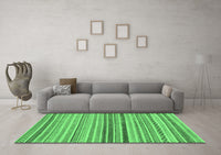 Machine Washable Abstract Emerald Green Modern Rug, wshabs2293emgrn