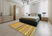 Abstract Saffron Yellow Modern Rug in a Bedroom, abs2293