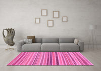 Machine Washable Abstract Pink Modern Rug, wshabs2293pnk