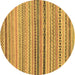 Round Abstract Brown Modern Rug, abs2293brn