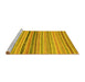 Sideview of Machine Washable Abstract Yellow Modern Rug, wshabs2293yw