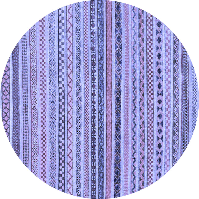 Round Abstract Blue Modern Rug, abs2293blu