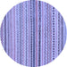 Round Abstract Blue Modern Rug, abs2293blu