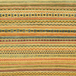 Square Abstract Saffron Yellow Modern Rug, abs2293