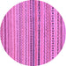 Round Abstract Purple Modern Rug, abs2293pur