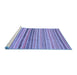 Sideview of Machine Washable Abstract Blue Modern Rug, wshabs2293blu