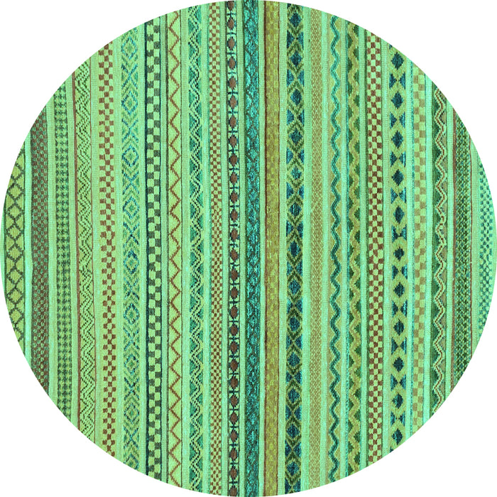 Round Abstract Turquoise Modern Rug, abs2293turq