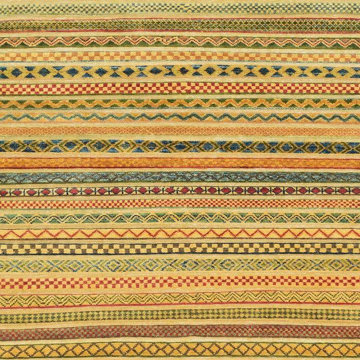 Square Machine Washable Abstract Saffron Yellow Rug, wshabs2293