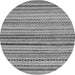 Round Abstract Gray Modern Rug, abs2293gry