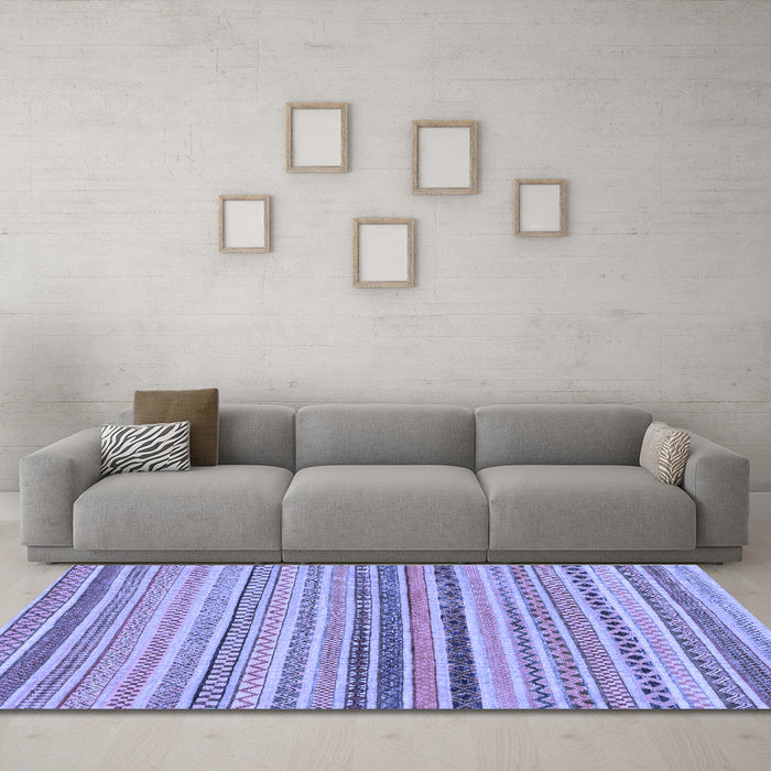 Machine Washable Abstract Blue Modern Rug in a Living Room, wshabs2293blu