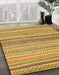 Machine Washable Abstract Saffron Yellow Rug in a Family Room, wshabs2293