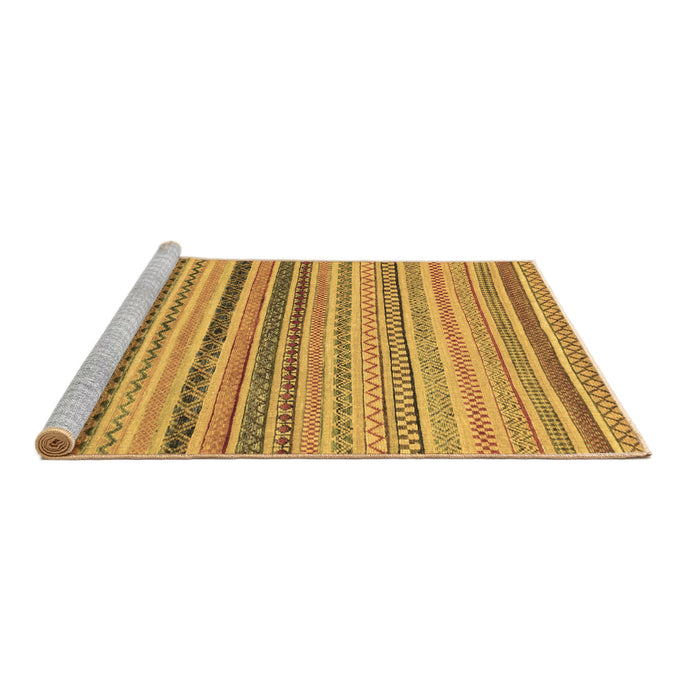 Sideview of Machine Washable Abstract Brown Modern Rug, wshabs2293brn