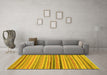 Machine Washable Abstract Yellow Modern Rug in a Living Room, wshabs2293yw