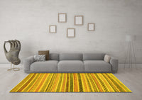 Machine Washable Abstract Yellow Modern Rug, wshabs2293yw