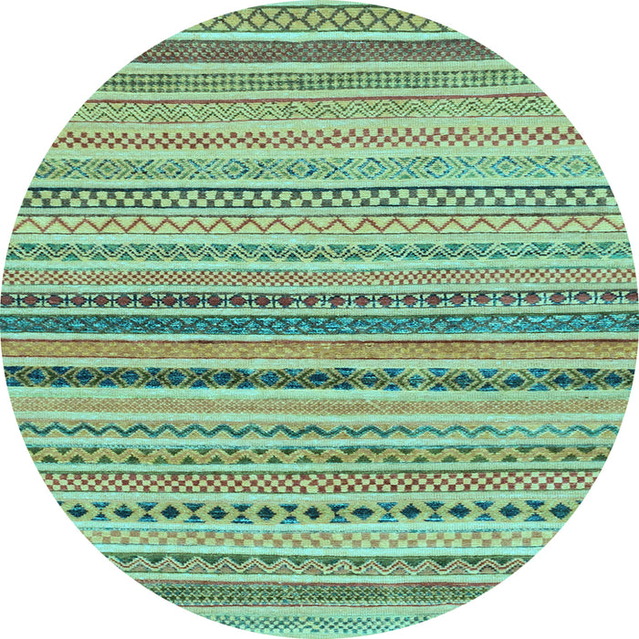 Round Machine Washable Abstract Light Blue Modern Rug, wshabs2293lblu