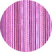 Round Abstract Purple Modern Rug, abs2294pur