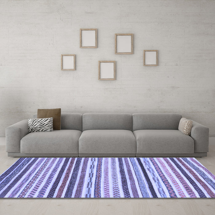 Machine Washable Abstract Blue Modern Rug in a Living Room, wshabs2294blu