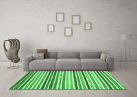 Machine Washable Abstract Emerald Green Modern Rug, wshabs2294emgrn