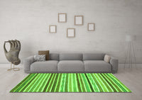 Machine Washable Abstract Green Modern Rug, wshabs2294grn