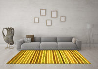 Machine Washable Abstract Yellow Modern Rug, wshabs2294yw