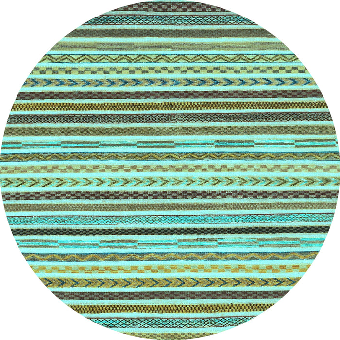 Round Abstract Light Blue Modern Rug, abs2294lblu