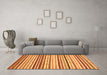 Machine Washable Abstract Orange Modern Area Rugs in a Living Room, wshabs2294org